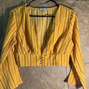 IRIS summer yellow crop top